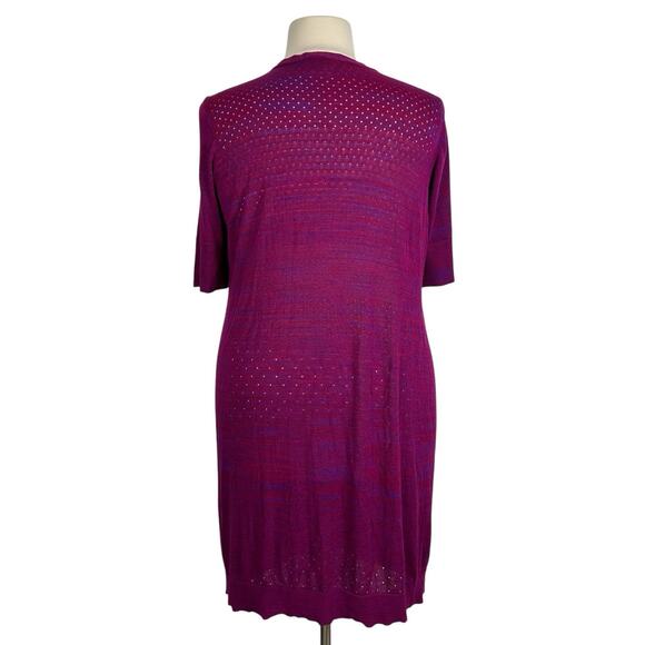 Torrid Sweater Women 3X Purple Space Dye Duster V-Neck Button Front Cardigan - Picture 4 of 15